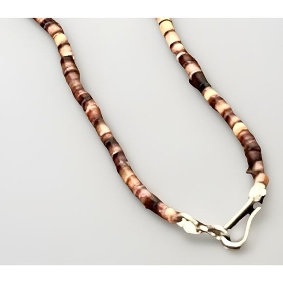 Turquoise Shell & Mother Of Pearl Thunderbird Pendant Nickel Silver Necklace 20” - Picture 9 of 13